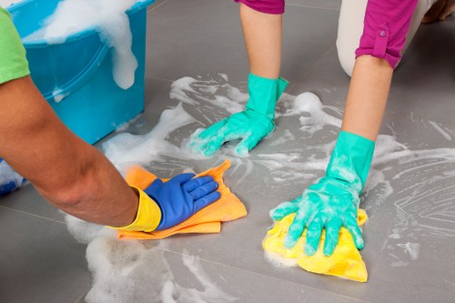 Technician explaining a carpet cleaning booking and quotation
